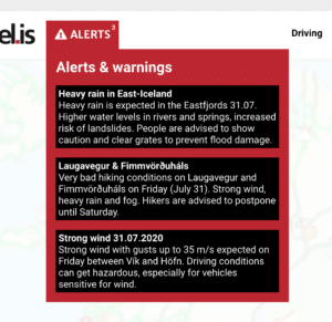 Weather forecast Friday, 31th of July 2020 - Iceland on the road 1 Weather forecast Friday, 31th of July 2020 - Iceland on the road