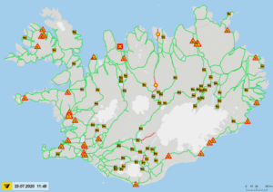 Safetravel 23th of July 2020 - Iceland on the road / hiking information 1